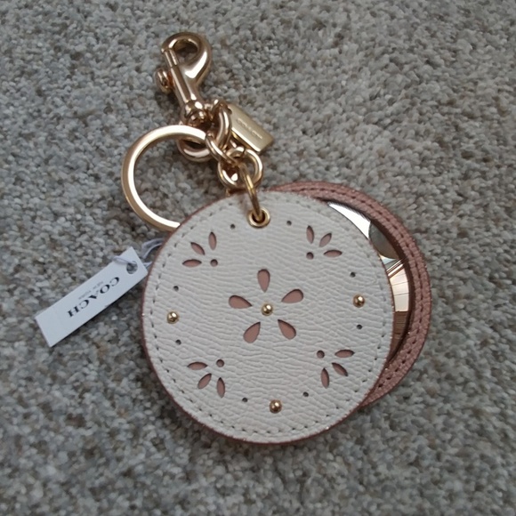 Coach leather mirror key chain charm New w/tags - Picture 4 of 6
